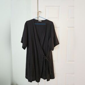 Eileen Fisher Black Kimono Wrap Dress